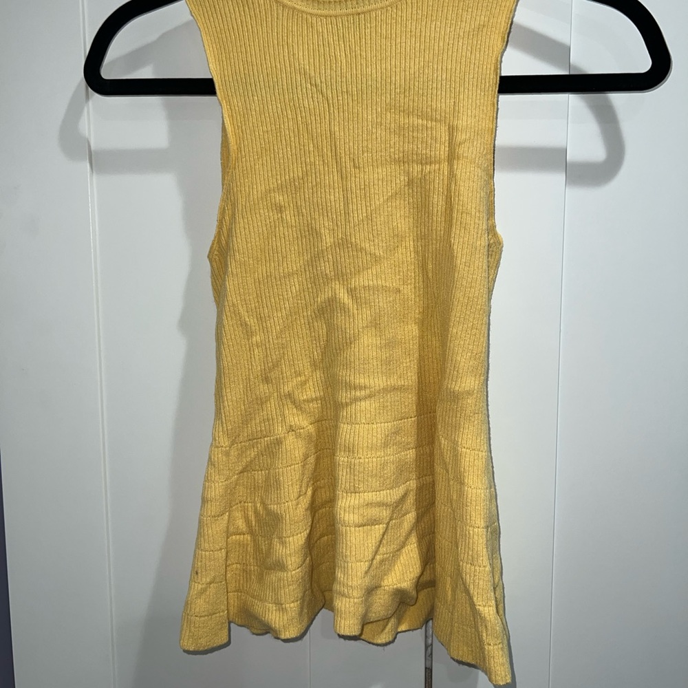 Yellow Ruffle Rounded Tank Top Express - Picture 2 of 2